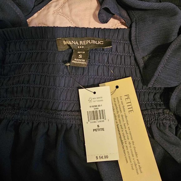 Banana Republic Dark blue blouse size small petite - Picture 4 of 8